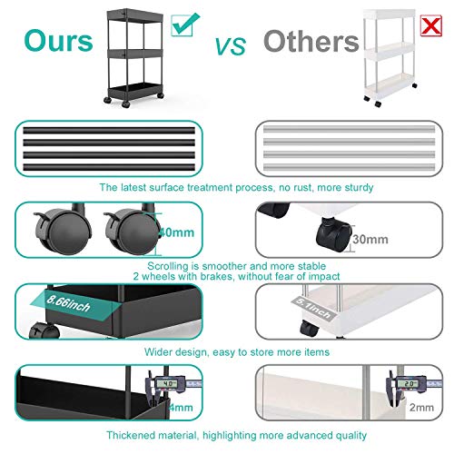 Aojia Under Sink Organizer with 2 Sliding Drawers, Bathroom Organizer Under Cabinet, Pull-out Under Sink Storage Under Cabinet Storage for Kitchen and Bathroom