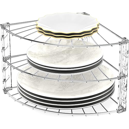 Simple Houseware 3-Tier Counter Corner Shelf Organizer, Chrome
