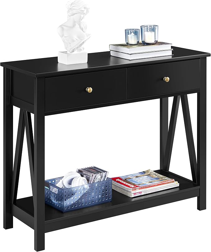 black entryway table