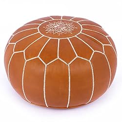 leather moroccan pouf