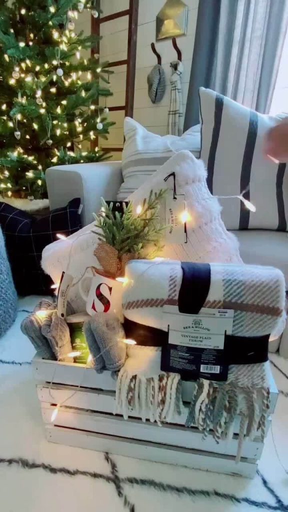 cozy christmas self care basket
