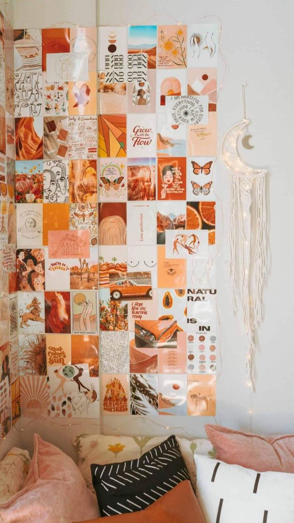 creative boho wall collage
