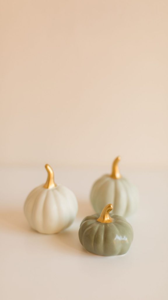 sage green pumpkins wallpaper
