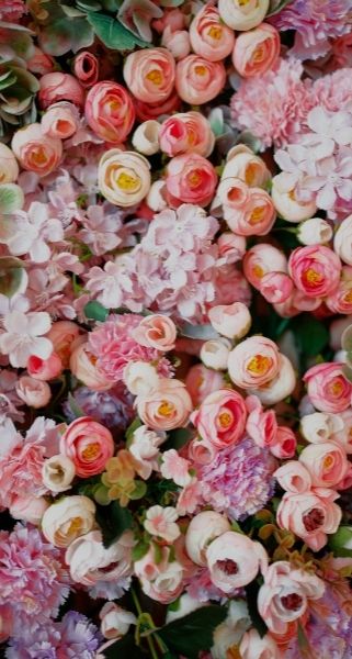 background of pink and white flowers