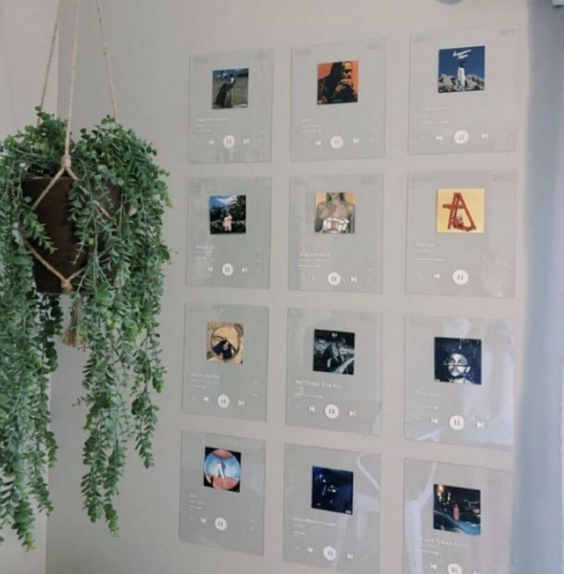 spotify glass art on wall