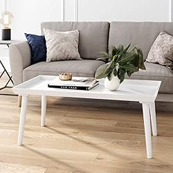 white coffee table with tray