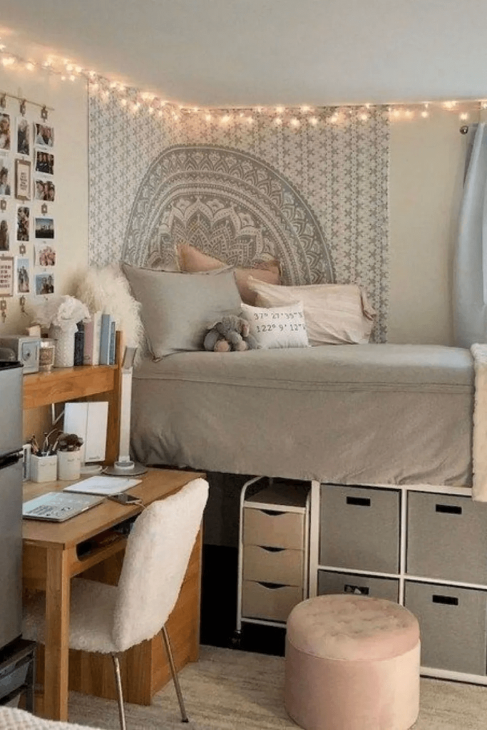 under bed dorm storage ideas