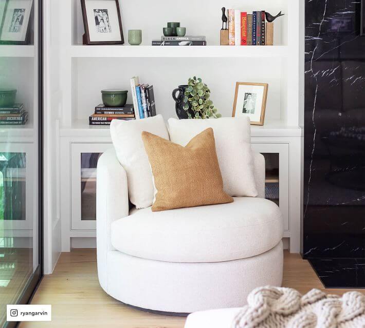 beige swivel chair