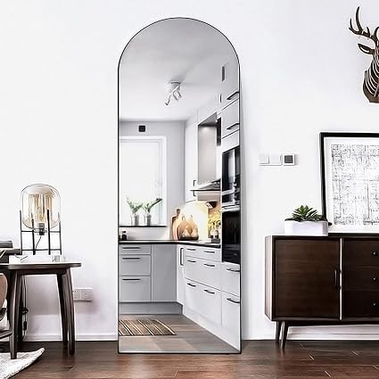 arched floor mirror black frame