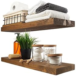 wooden floating shelves
