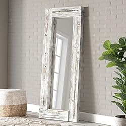 white thick frame mirror