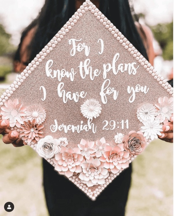 graduation cap with bible verse