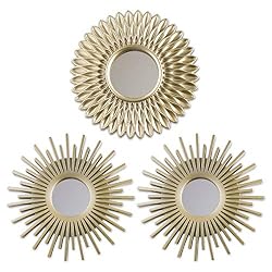 round champagne mirror set