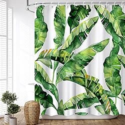 tropical leaf shower curtain