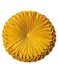 yellow round pillow
