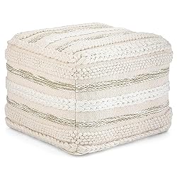 knitted neutral pouf