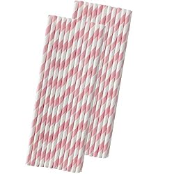 pink striped paper straws