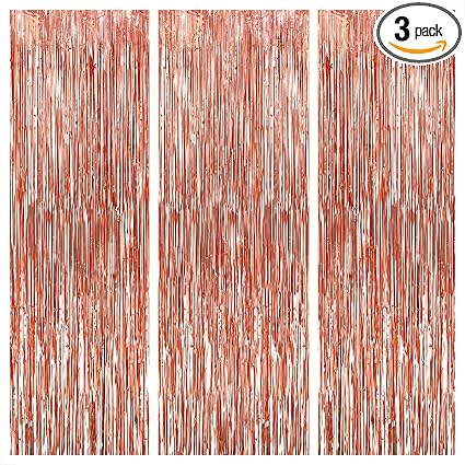 rose gold tinsel backdrop