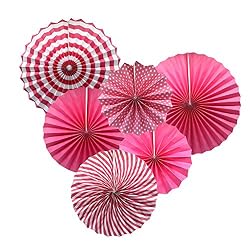 pink paper fans