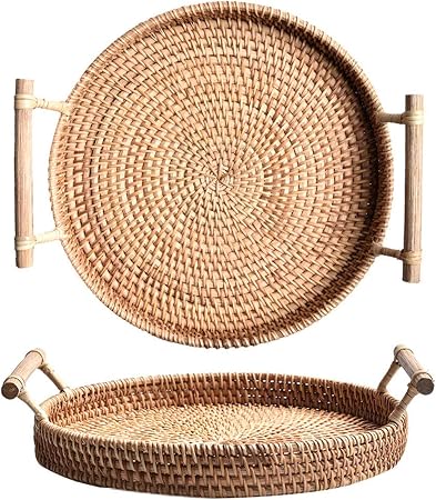 rattan tray with handles