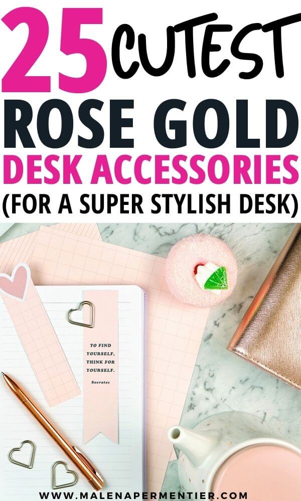rose gold office supplies