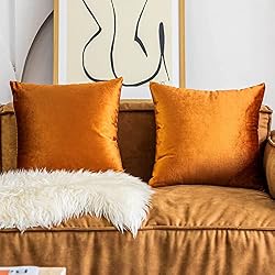 velvet orange pillows