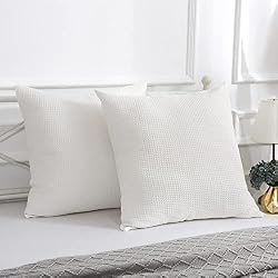 waffle pattern white pillow