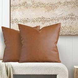 camel leather pillow covers