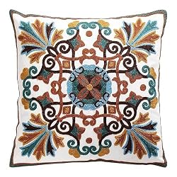 embroidered print pillow