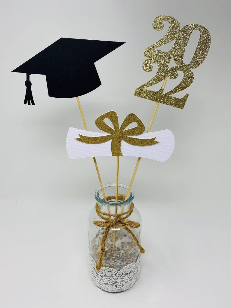 grad party centerpiece sticks