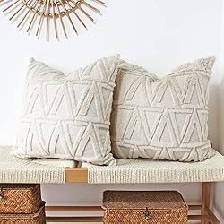 neutral textured throw pillow