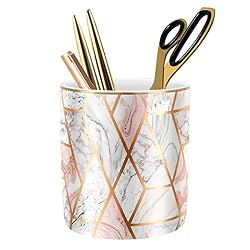 marble rose gold pen holder