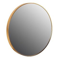 round mirror wooden rim