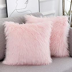 pink fluffy pillow
