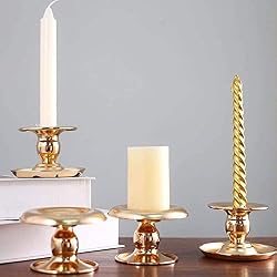 small gold candle holders