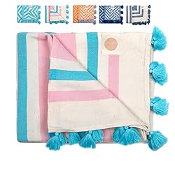 pink and blue turkish towels