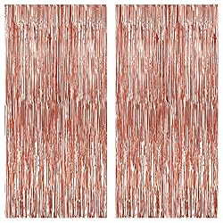 rose gold tinsel curtain
