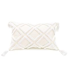 boho white lumbar pillow