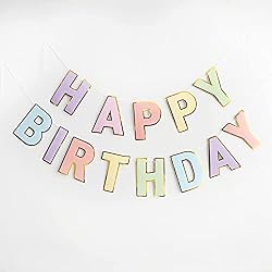 pastel happy birthday garland