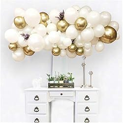 small pearl and gold balloons