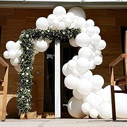 white balloon garland