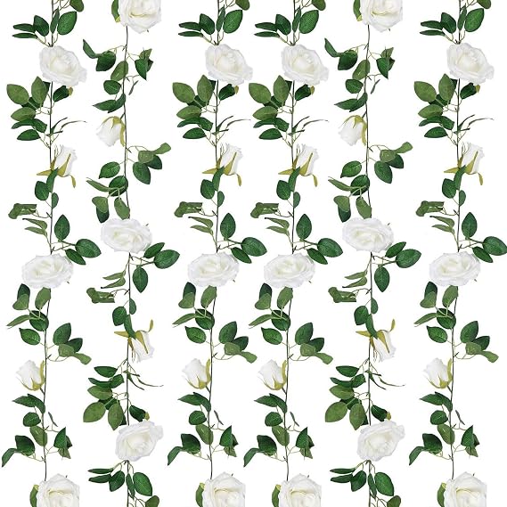 white rose garlands
