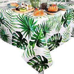 tablecloth with tropical leaves