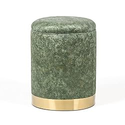 round pink storage ottoman