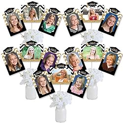 grad party centerpiece photo display
