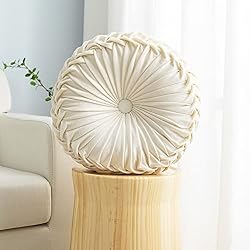 cream round pillow