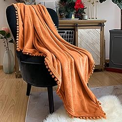 fuzzy orange throw blanket