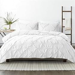 white rushed duvet cover
