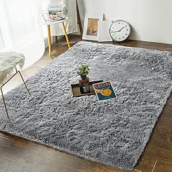 fluffy gray area rug