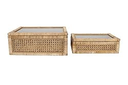 small rattan boxes